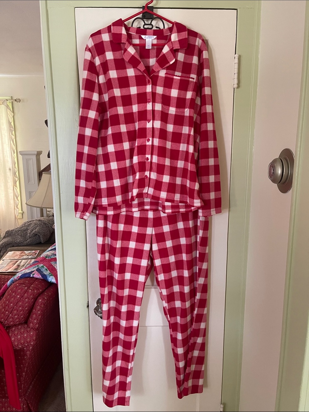 Women’s Red Buffalo Plaid Flannel Pajama Set
